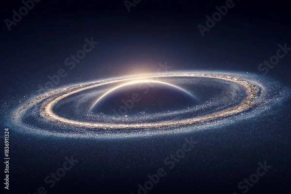 Obraz Stellar ring system around glowing dark planet