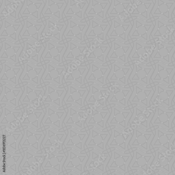 Fototapeta Monochrome grey seamless geometric pattern.