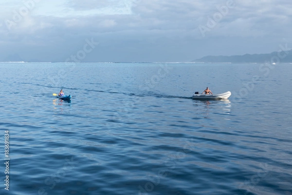 Obraz Kayak and Inflatable boat