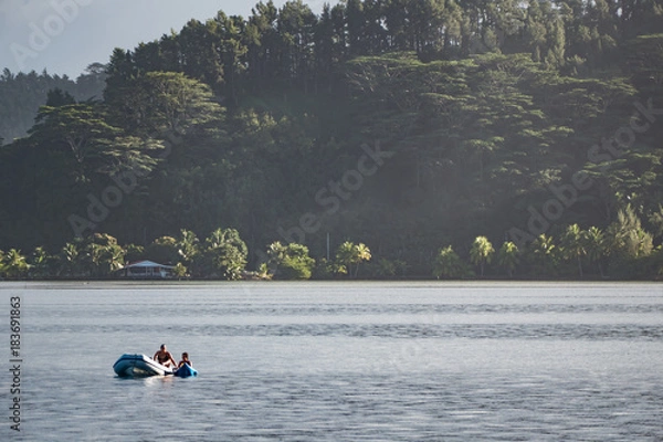 Obraz Inflatable and kayak