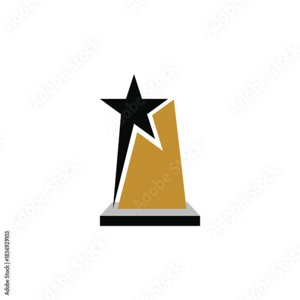 Obraz Trophy award champion vector symbol design