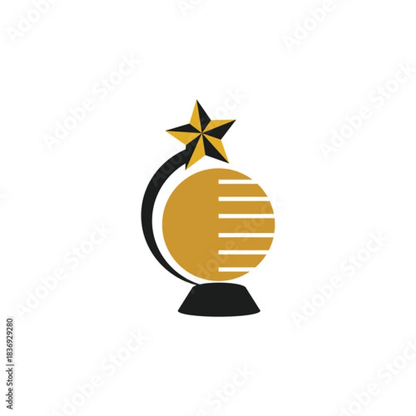 Obraz Trophy award champion vector symbol design