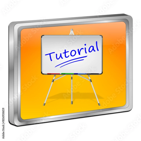 Fototapeta Tutorial Button - 3D illustration