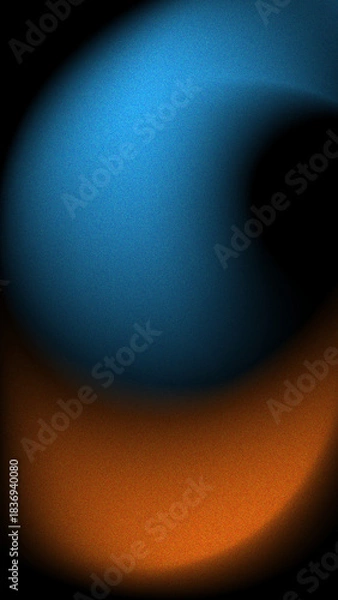 Obraz abstract background with blue and orange swirls and grainy texture