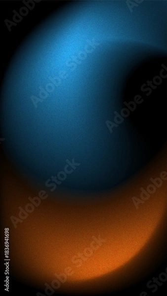 Obraz abstract background with blue and orange swirls and grainy texture