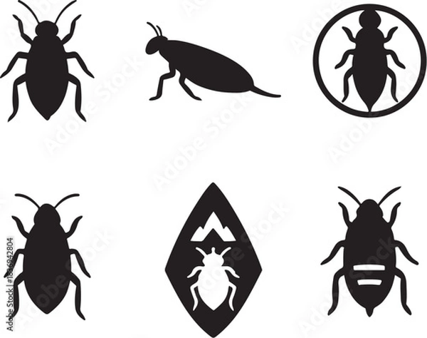 Obraz Ground Beetle Silhouette Icon Set.eps