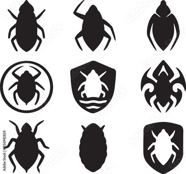 Obraz Giant Water Bug Silhouette Icon Set.eps