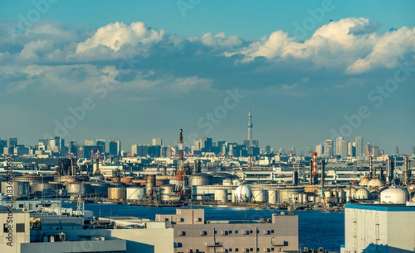 Fototapeta 神奈川県川崎市東扇島の風景
