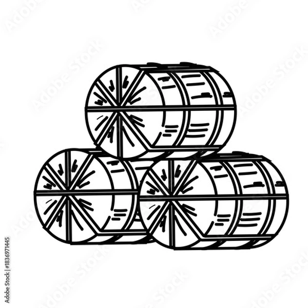 Fototapeta 積み上げた米俵