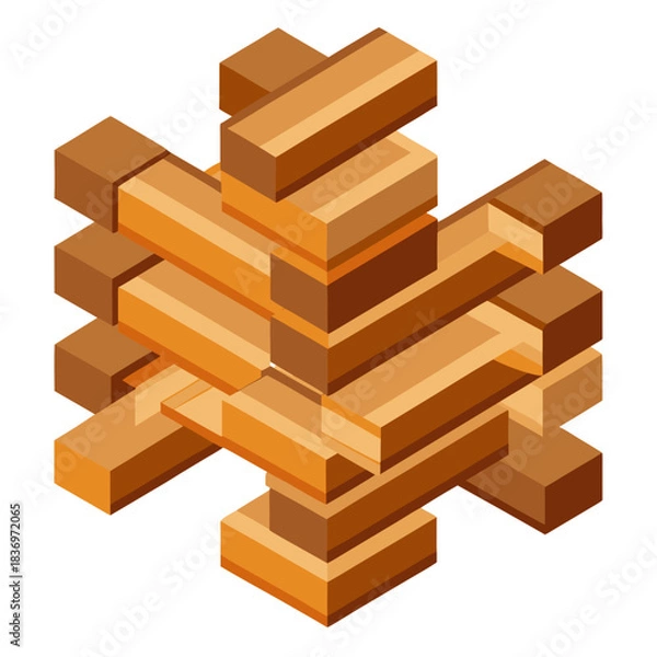 Obraz stack of wooden bricks