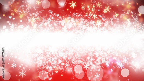 Fototapeta 冬_クリスマス_雪景色_RED_イメージ背景_コピースペース