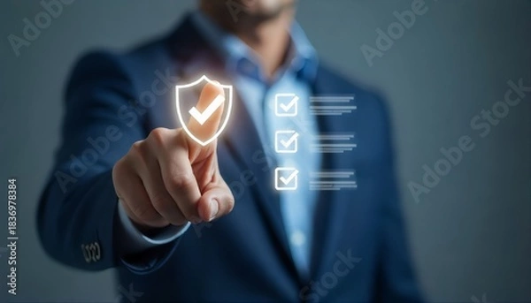 Fototapeta Integrating Quality Assurance (QA), Quality Control (QC), and Continuous Improvement for Standardization, Certification, and Regulatory Compliance, Led by a Manager.