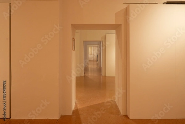 Fototapeta Corridoio senza nessuno, vuoto con sale laperali.