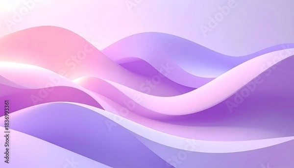 Fototapeta Abstract soft waves in lilac, pink & cream