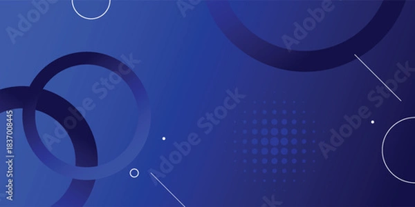 Fototapeta Minimal geometric background. Blue elements with fluid gradient. Cool background design for posters.