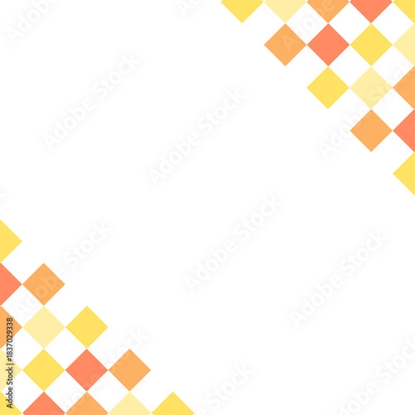 Obraz 正方形の背景　カラフルなタイル柄　オレンジ