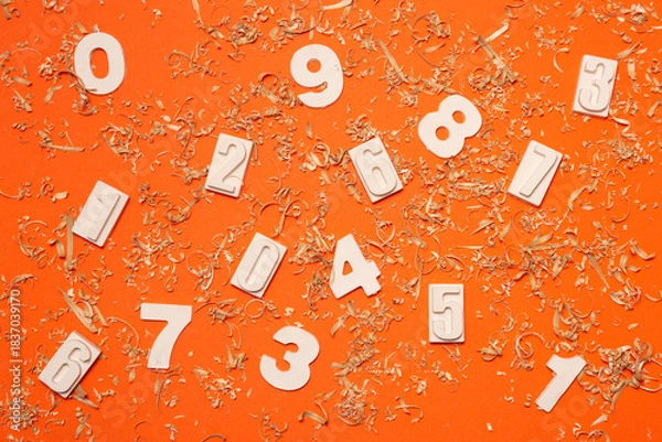 Fototapeta Colored background with different numbers