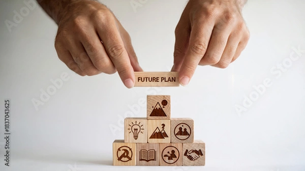 Obraz Future Planning Concept with Wooden Blocks
