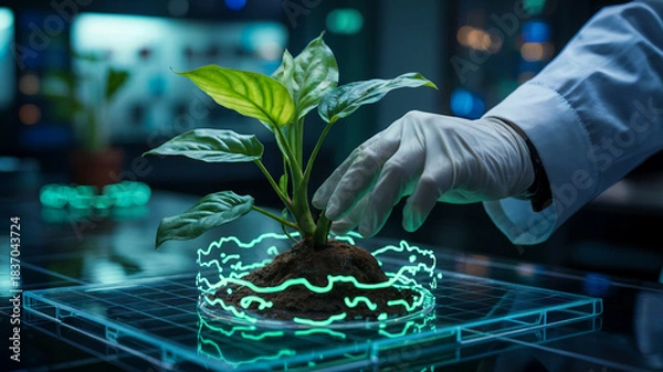 Obraz Futuristic Plant Research in High-Tech Laboratory