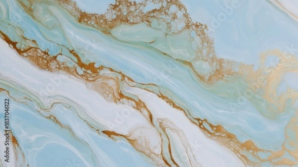 Obraz Elegant blue and gold marble texture. Artificial intelligence image
