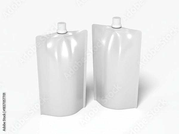 Obraz Spout Pouch 3D Render Isolated White for Mockup 3