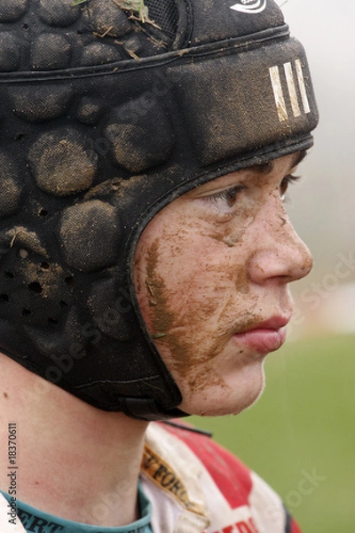 Fototapeta rugbyman boueux