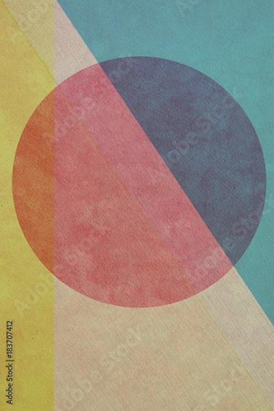 Fototapeta Kształt geometryczny - koło - projekt papieru retro