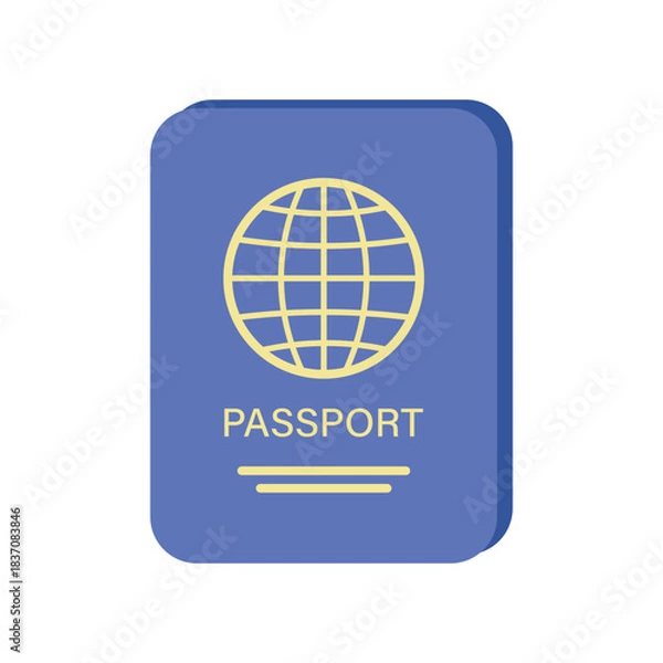 Obraz Colorful Passport with a Globe Icon Vector Illustration for Travel on White Background