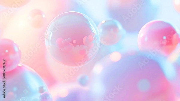 Fototapeta パステル球のビジネス背景イラスト　AI生成画像