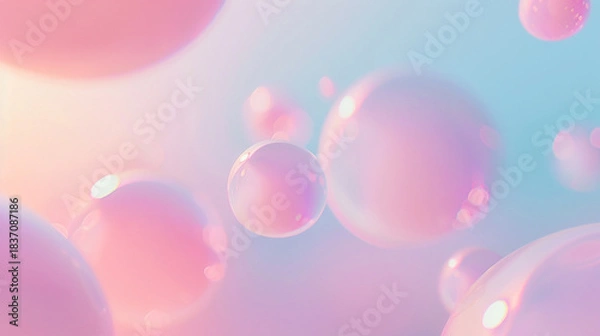 Obraz パステル球のビジネス背景イラスト　AI生成画像