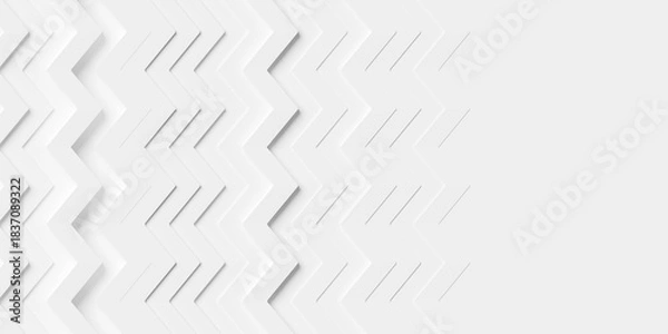 Fototapeta Offset vertical white zig-zag triangle lines or boxes geometry background wallpaper banner, fade out with copy space