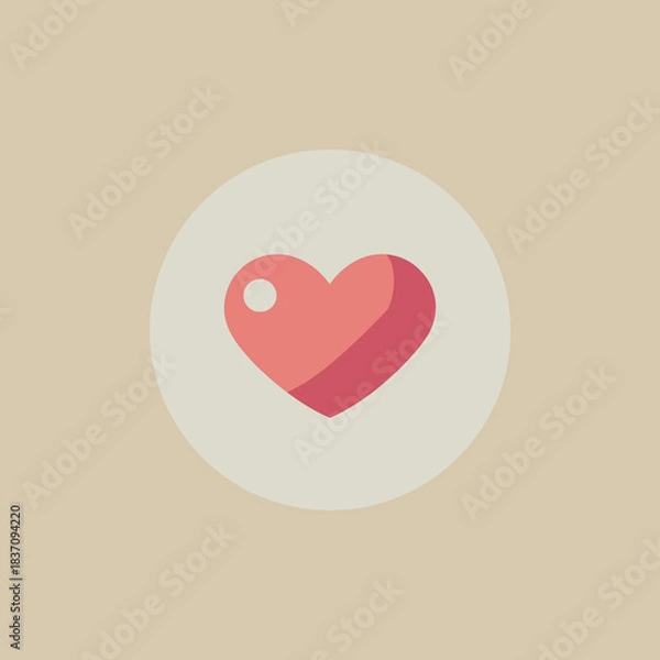 Fototapeta A minimalist vector heart icon with a simple flat design