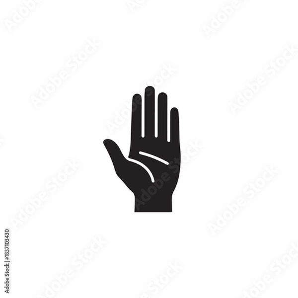 Obraz Open palm hand silhouette icon