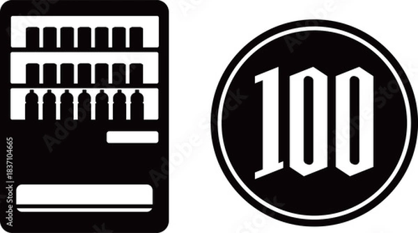 Obraz 100円　自販機　アイコン