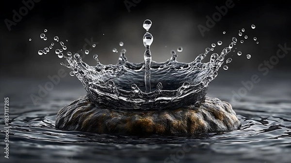 Fototapeta Ripple effect in calm water shaped like an eye, symbolizing calm observation and reflection.