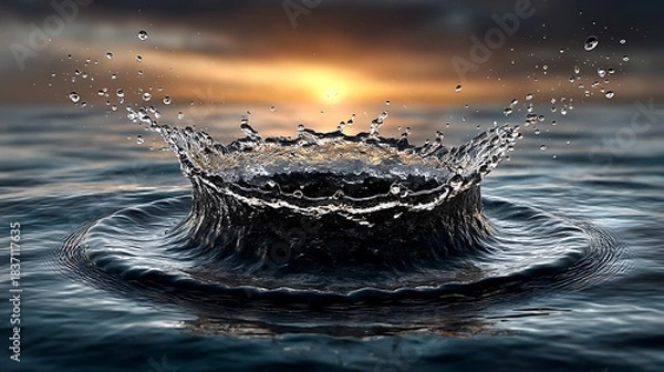 Fototapeta Ripple effect in calm water shaped like an eye, symbolizing calm observation and reflection.