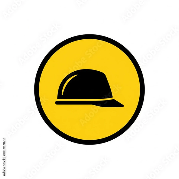 Obraz Hard Hat Safety Icon for Construction and Industrial Environments