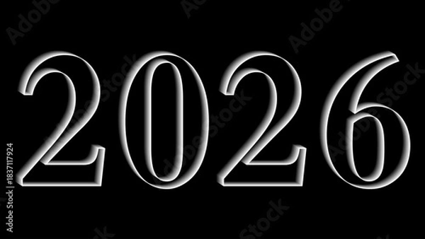 Fototapeta happy new year. 2026 year with Happy Birthday cartoon clipart. Lovely day. happy birthday to you. vibrant happy new year typography.