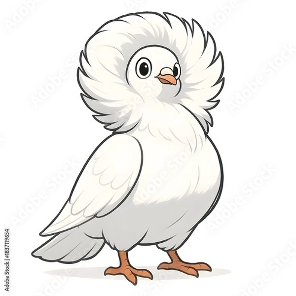 Obraz 자코뱅비둘기, 애니메이션 아트, jpeg (Jacobin, animation art, jpeg)