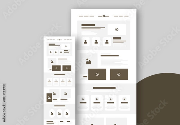 Obraz Landing Page Wireframe Template