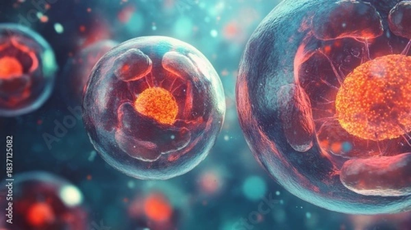 Obraz Delve Into the Microscopic Realm Where Cellular Processes Occur