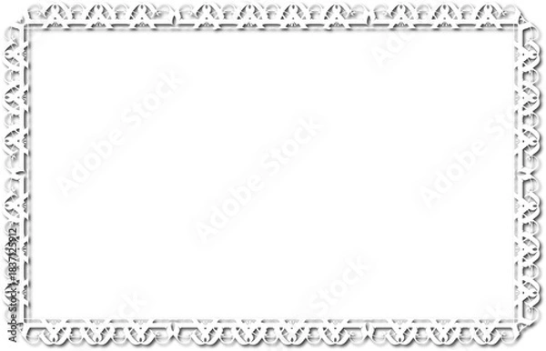 Fototapeta Vintage decorative frame in Gothic style - elegant white frame on transparent background, PNG, 300 DPI, middle ages, hallowen, Christmas.