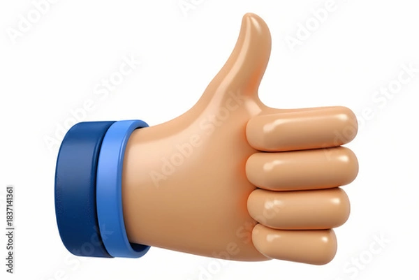 Obraz thumb up isolated on white