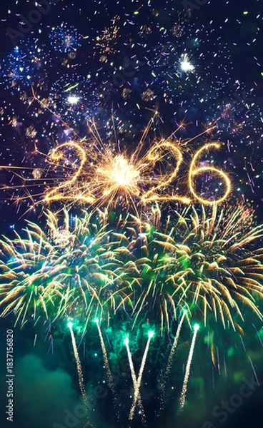 Obraz Happy New Year 2026 Vertical web banner.