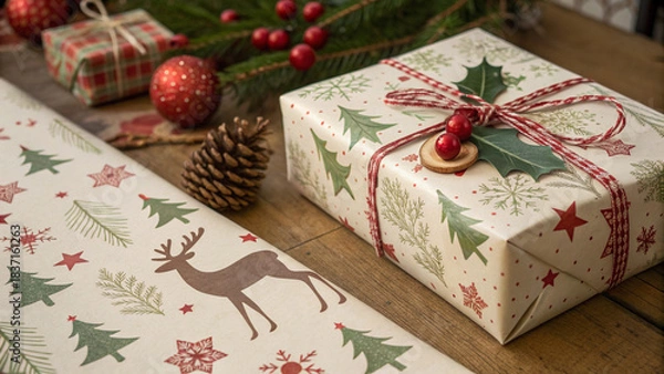 Fototapeta christmas gift boxes