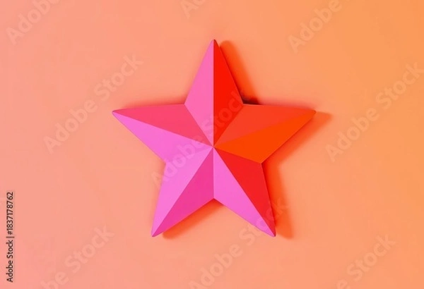 Fototapeta Simple, five-pointed star shape, flat design, solid color,  success,  astronomy