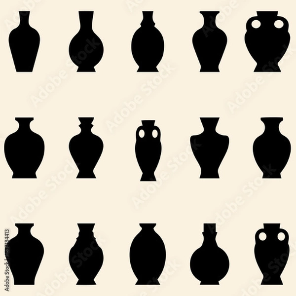 Obraz Decorative Vase Icons Set
