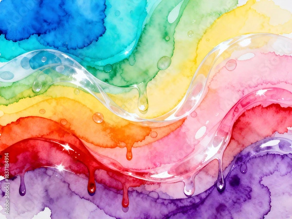 Obraz Rainbow watercolor background