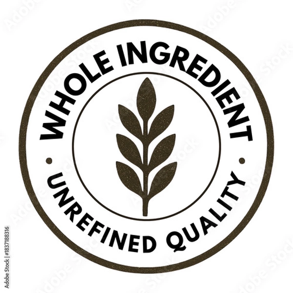 Obraz Rustic Grain Stalk in Circular Emblem