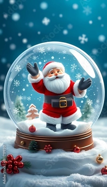 Obraz santa claus and snowman